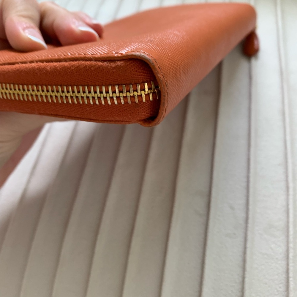 Prada Saffiano Leather Wallet | Papaya - Picture 7 of 15